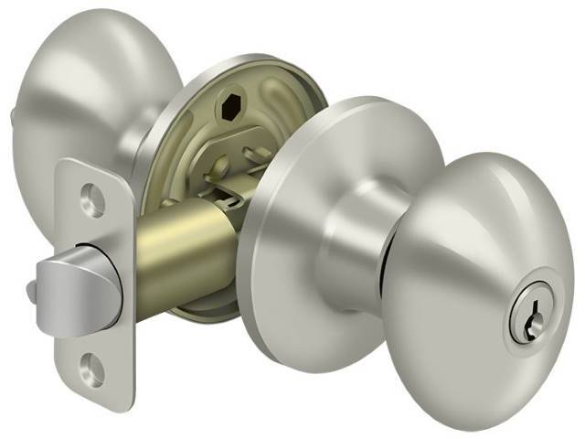 Deltana 3381-15 Egg Keyed Entry Door Knob Satin Nickel