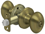 Deltana 3381-5 Egg Keyed Entry Door Knob Antique Brass