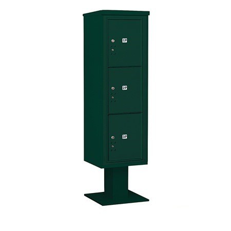Salsbury Industries 3415S-3PGRN green pedestal mailbox