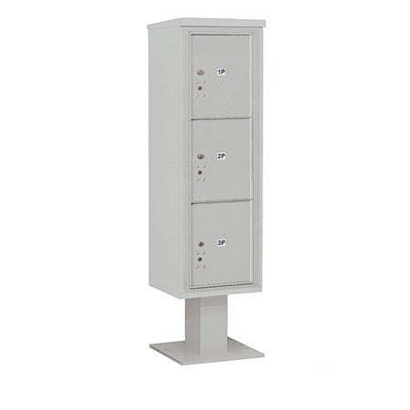 Salsbury Industries 3415S-3PGRY gray pedestal mailbox