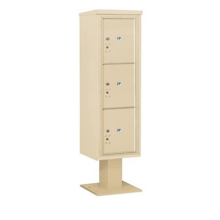 Salsbury Industries 3415S-3PSAN sandstone pedestal mailbox
