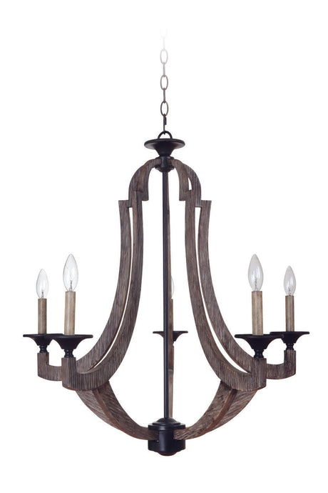 Craftmade 35125-WP Winton 5 Light Chandelier in Weathered Pine