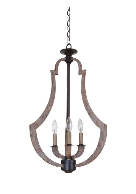 Craftmade 35133-WP Winton 3 Light Foyer in Weathered Pine