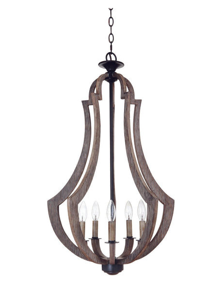Craftmade 35135-WP Winton 5 Light Foyer in Weathered Pine