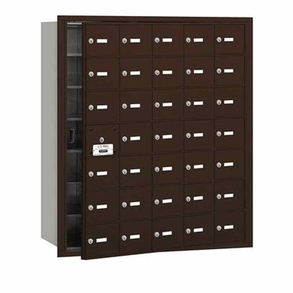 Salsbury Industries 3635ZFU bronze horizontal mailbox usps access