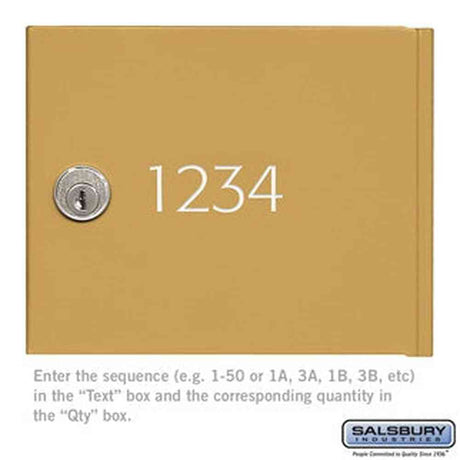 Salsbury Industries 3668GLD gold custom door engraving