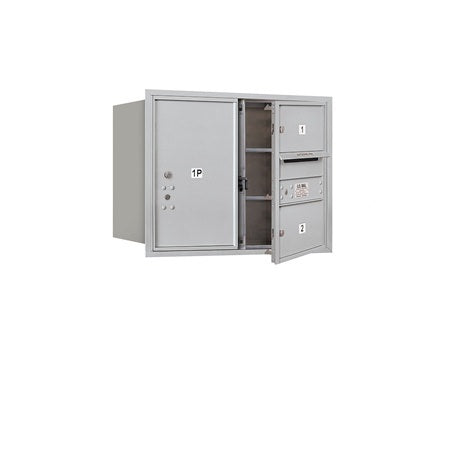 Salsbury Industries 3706D-02AFU-02-FU 4C Horizontal Mailbox 6 Door High Front Loading USPS Access Aluminum