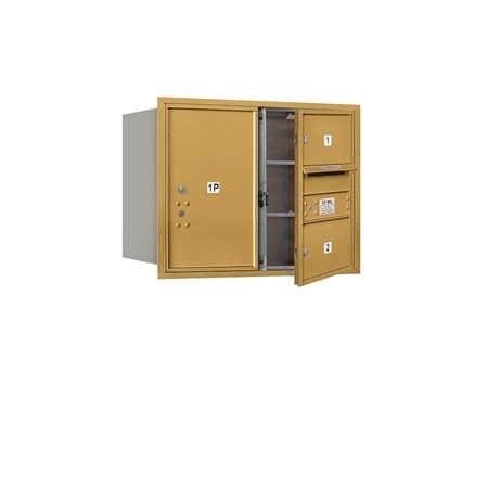 Salsbury Industries 3706D-02GFU-02-FU 4C Horizontal Mailbox 6 Door High Front Loading USPS Access Gold