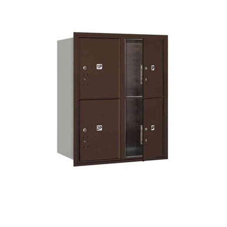 Salsbury Industries 3710D-4PZFU bronze horizontal mailbox usps access