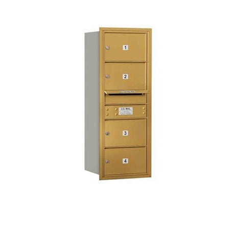 Salsbury Industries 3710S-04GRU gold horizontal mailbox usps access