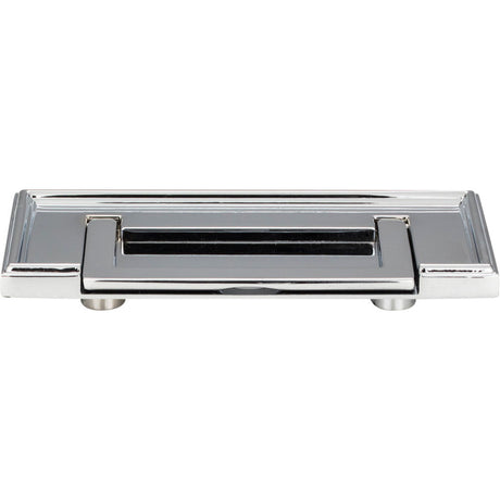 Atlas Homewares 381-CH Campaign drop cabinet pull in satin stainless, additional view