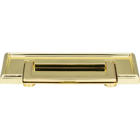 Atlas Homewares 381-PB Campaign drop cabinet pull in satin stainless, additional view