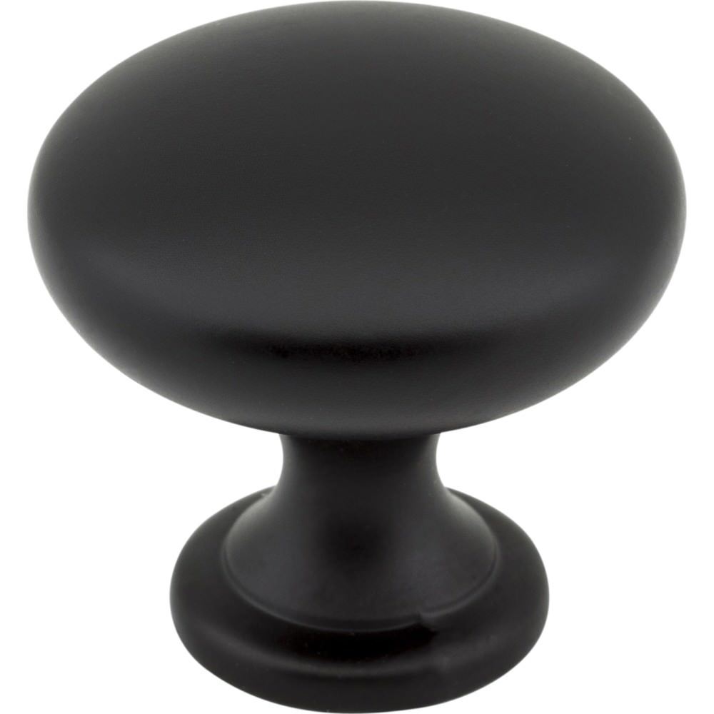 Elements 3910-MB Madison 1-3/16" Matte Black Zinc Cabinet Knob, front view