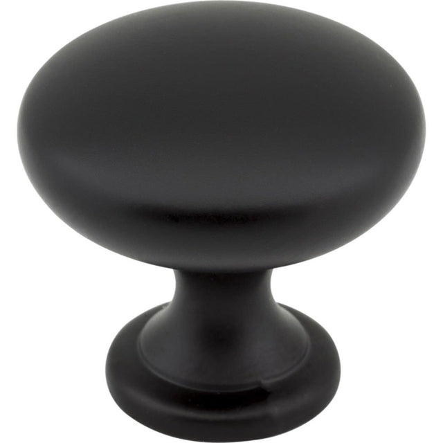 Elements 3910-MB Madison 1-3/16" Matte Black Zinc Cabinet Knob, front view