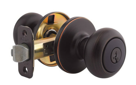 Kwikset 400CV-3S polished brass keyed entry door knob
