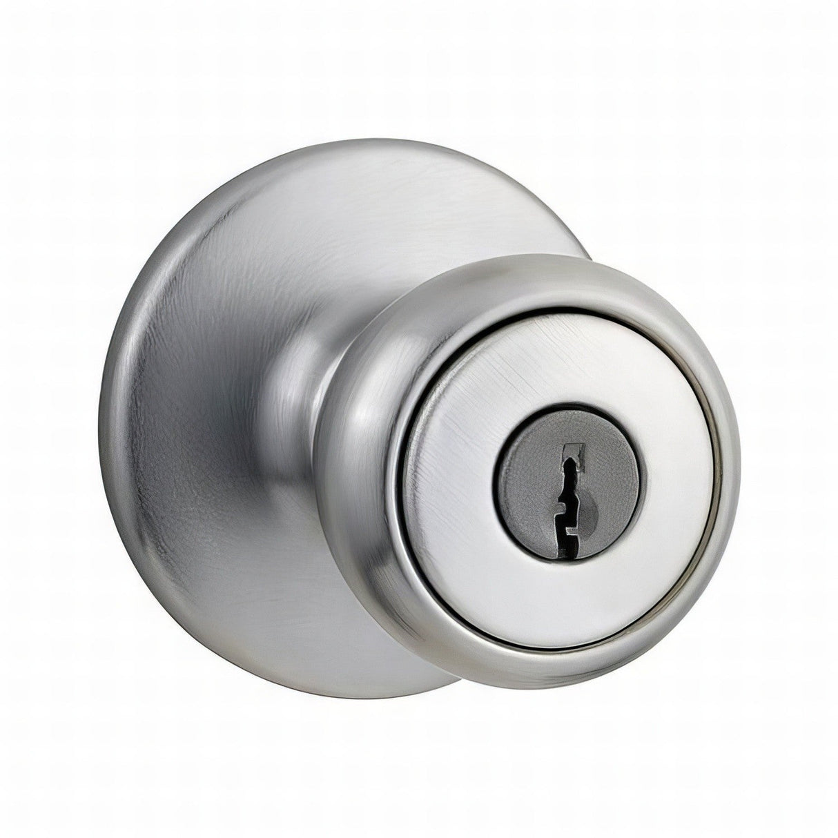 Kwikset 400T-26D Tylo keyed entry door knob in satin chrome, additional view
