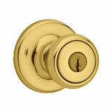 Kwikset 400T-3 Tylo keyed entry door knob in polished brass, additional view