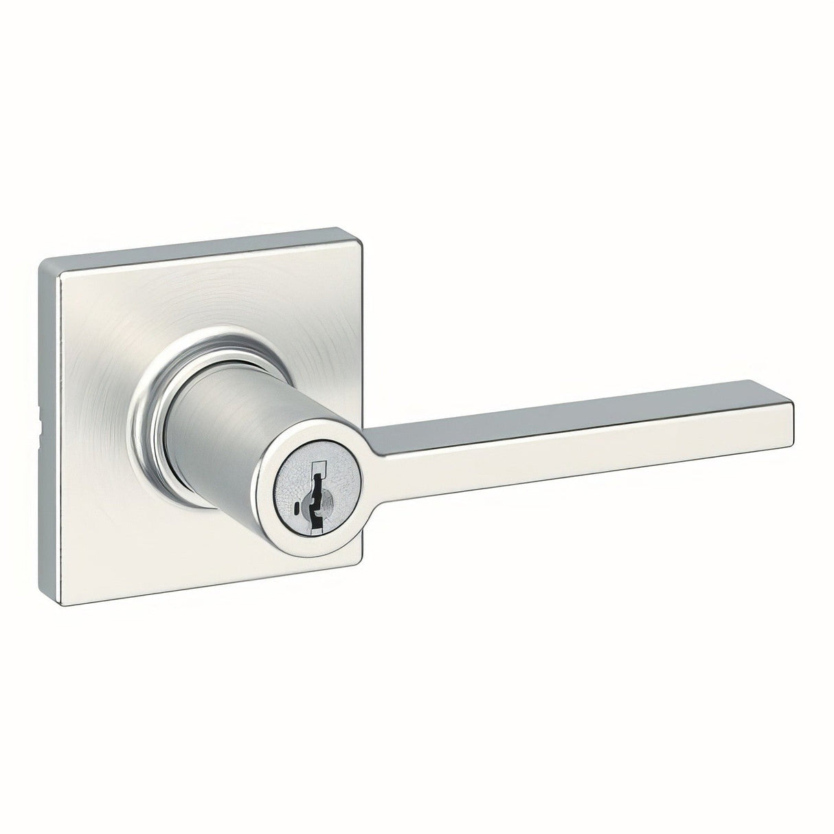 Kwikset 405CSLSQT-15S satin nickel keyed entry door lever