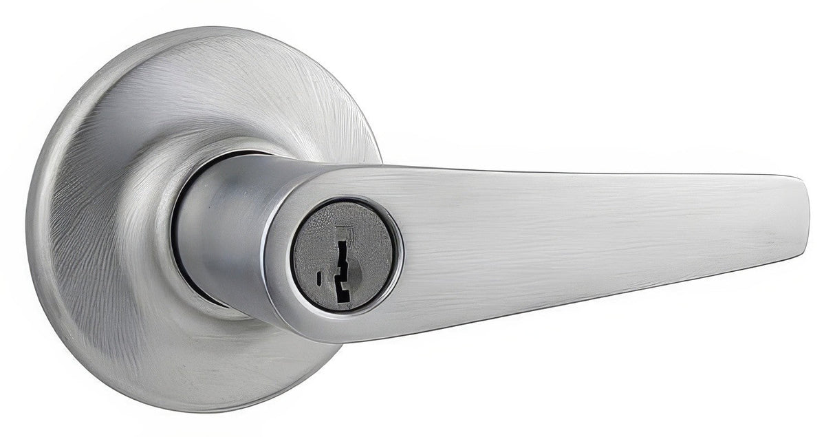 Kwikset 405DL-26DS satin chrome keyed entry lever