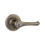 Kwikset 406DNL-3V1 polished brass keyed entry lever