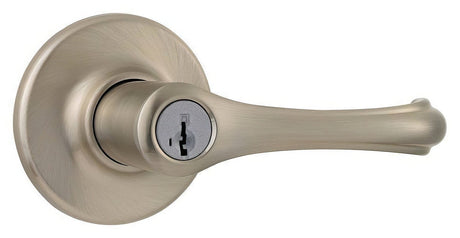 Kwikset 405DNL-3SV2 polished brass keyed entry lever