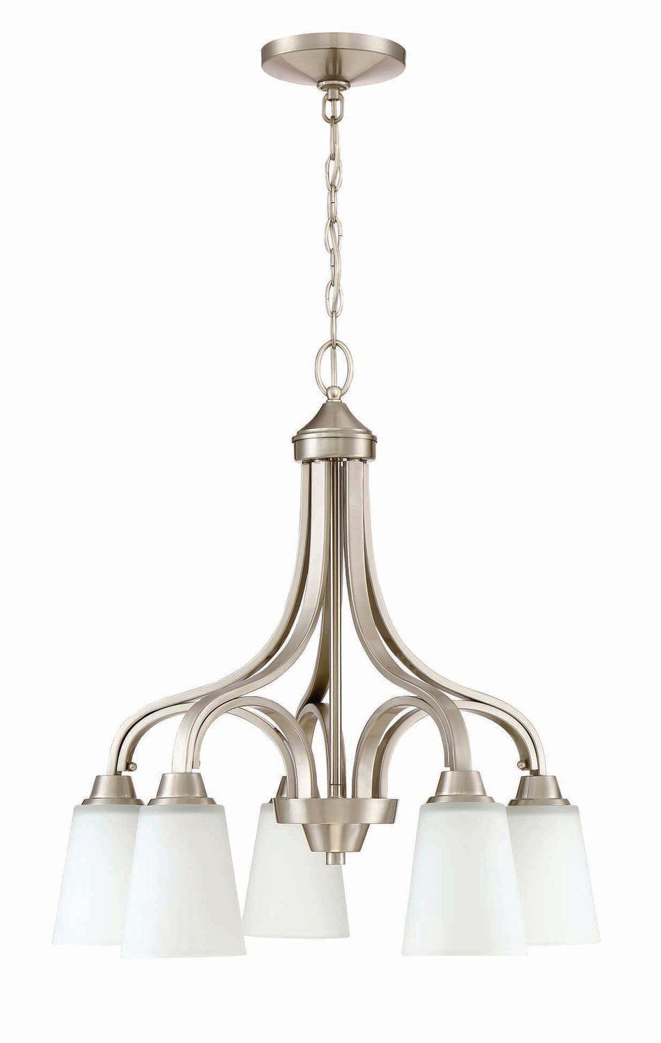 Craftmade 41915-BNK brushed polished nickel down chandelier