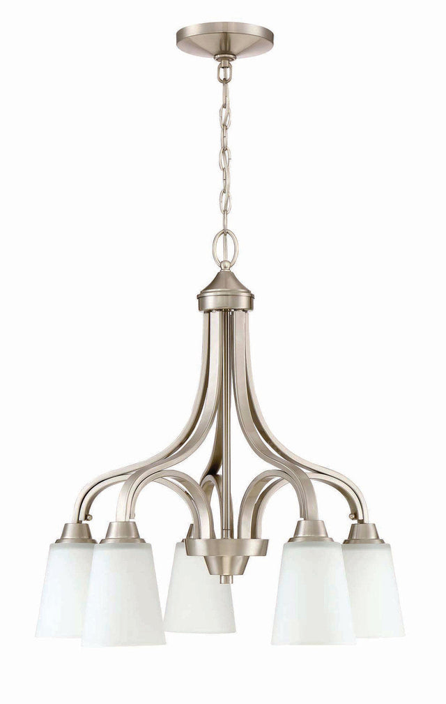 Craftmade 41915-BNK brushed polished nickel down chandelier