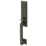 Emtek Lever Left Hand 2-3/8" and 2-3/4" Backset Single Cylinder Wilshire Tubular Handleset in Oil Rubbed Bronze