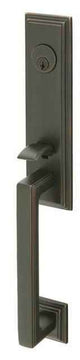 Emtek Lever Left Hand 2-3/8" and 2-3/4" Backset Single Cylinder Wilshire Tubular Handleset in Oil Rubbed Bronze