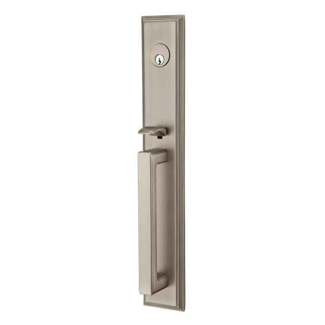 Emtek Knob 2-3/8" and 2-3/4" Backset Single Cylinder Melrose Tubular Handleset - Reversible in Pewter