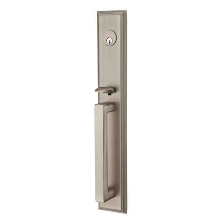Emtek Knob 2-3/8" and 2-3/4" Backset Single Cylinder Melrose Tubular Handleset - Reversible in Pewter