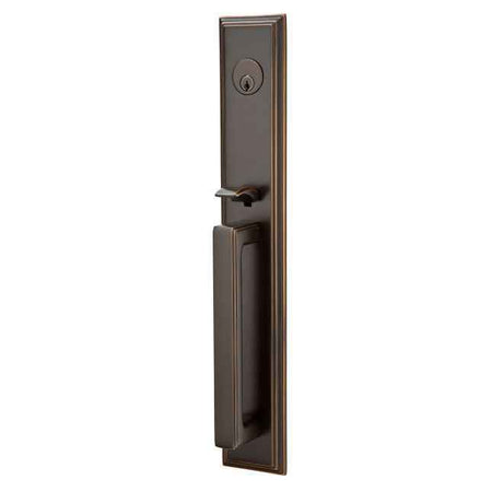 Emtek Lever Right Hand 2-3/8" and 2-3/4" Backset Single Cylinder Melrose Tubular Handleset in Oil Rubbed Bronze