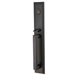 Emtek Lever Right Hand 2-3/8" and 2-3/4" Backset Single Cylinder Melrose Tubular Handleset in Flat Black