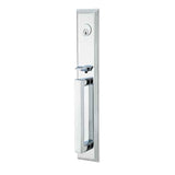 Emtek Lever Right Hand 2-3/8" and 2-3/4" Backset Single Cylinder Melrose Tubular Handleset in Polished Chrome