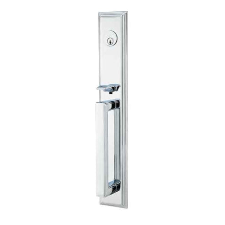 Emtek Lever Right Hand 2-3/8" and 2-3/4" Backset Single Cylinder Melrose Tubular Handleset in Polished Chrome