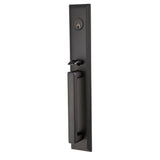 Emtek Lever Right Hand 2-3/8" and 2-3/4" Backset Single Cylinder Melrose Tubular Handleset in Flat Black