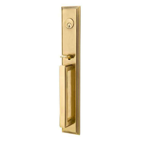 Emtek Lever Right Hand 2-3/8" and 2-3/4" Backset Single Cylinder Melrose Tubular Handleset in French Antique Brass
