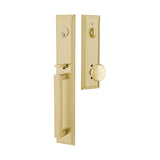 Emtek 4212PUS4 satin brass single cylinder handleset