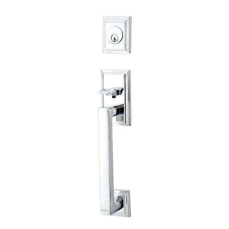 Emtek Knob 2-3/8" and 2-3/4" Backset Single Cylinder Hamden Tubular Handleset - Reversible in Polished Chrome