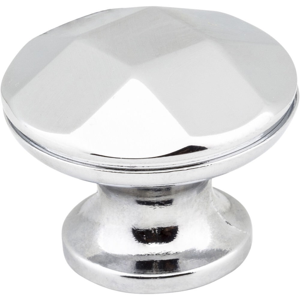 Elements 423PC 423 Drake 1-3/16" Zinc Faceted Geometric Cabinet Knob Polished Chrome