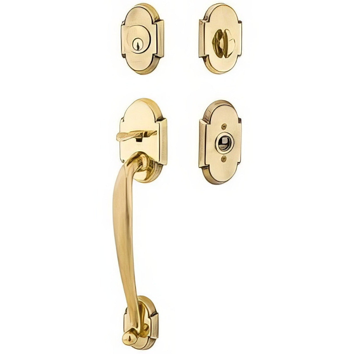 Emtek 4312BLUS7 french antique brass single cylinder handleset