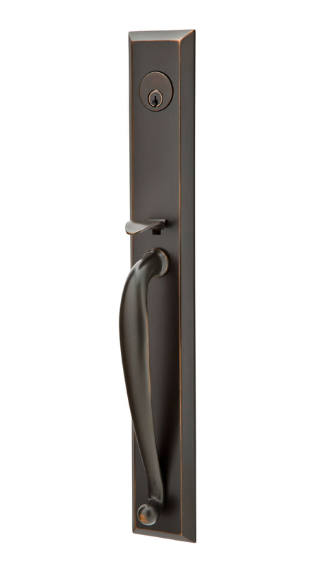 Emtek Knob 2-3/8" and 2-3/4" Backset Single Cylinder Jefferson Tubular Handleset - Reversible in Oil Rubbed Bronze