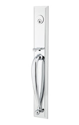 Emtek Knob 2-3/8" and 2-3/4" Backset Single Cylinder Jefferson Tubular Handleset - Reversible in Polished Chrome