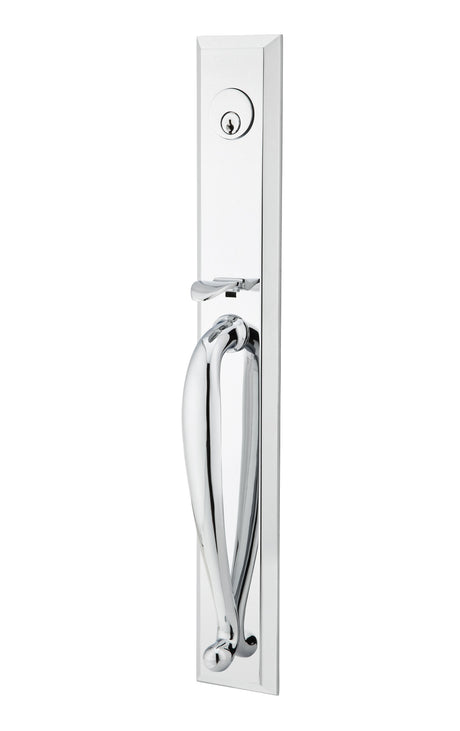 Emtek Knob 2-3/8" and 2-3/4" Backset Single Cylinder Jefferson Tubular Handleset - Reversible in Polished Chrome