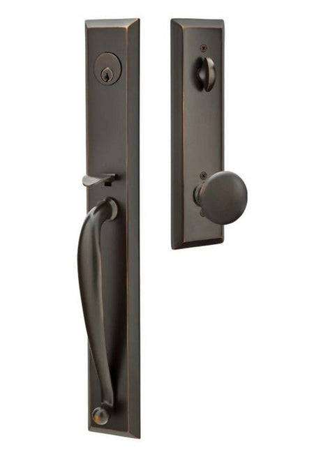 Emtek 4415PUS10B oil rubbed bronze single cylinder handleset