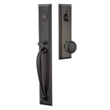 Emtek 4415PUS19 flat black single cylinder handleset