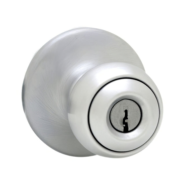 Kwikset 450P-26D Polo keyed storeroom door knob in satin chrome, additional view