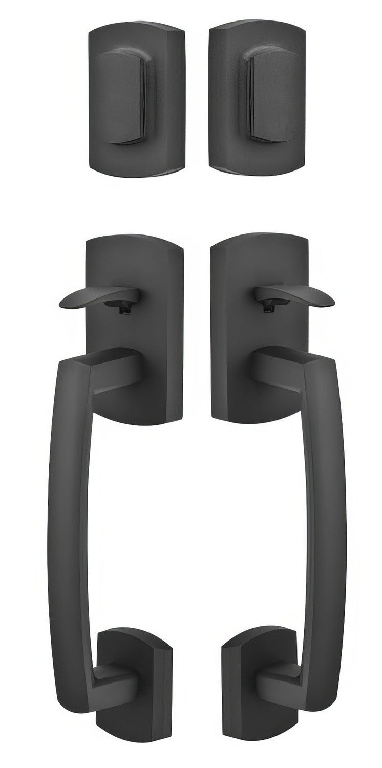 Emtek 453727FB flat black single cylinder handleset