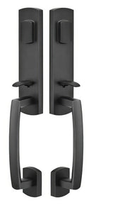 Emtek 453828FB flat black single cylinder handleset