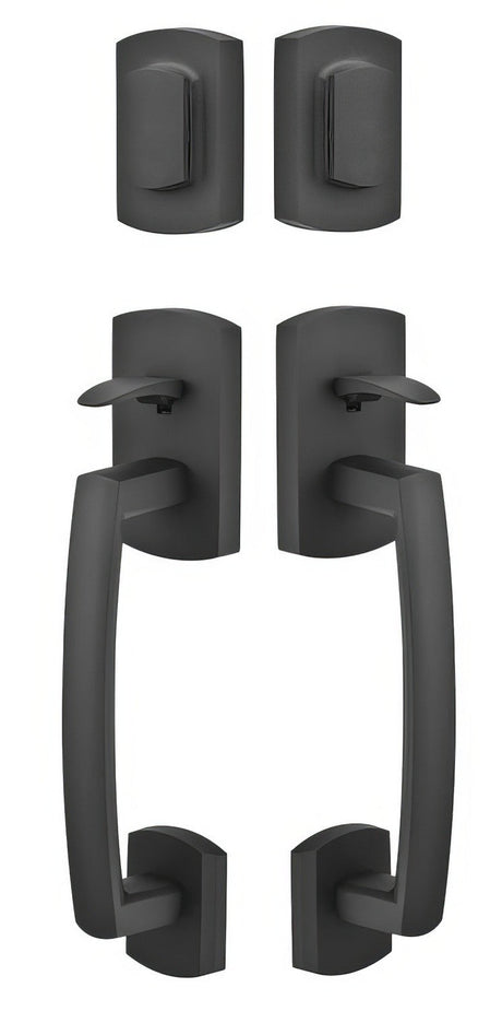 Emtek 454727FB flat black double cylinder handleset